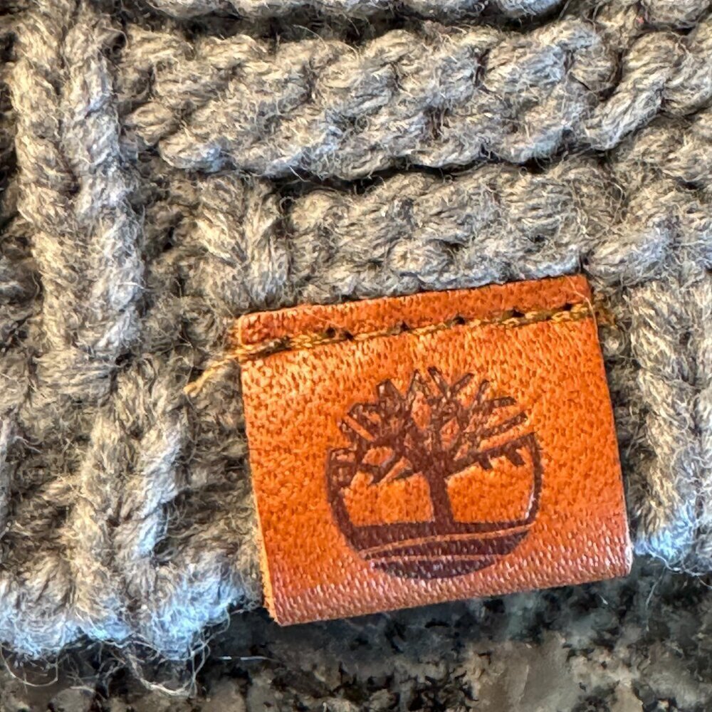 Timberland chunky knit gray unisex scarf - Picture 4 of 7